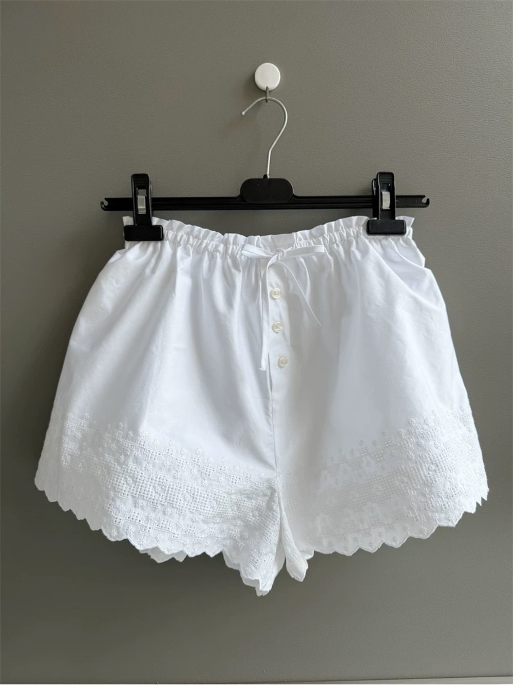 Women’s White Eyelet Skort - Lightweight Summer Shorts - Picture 5 of 8